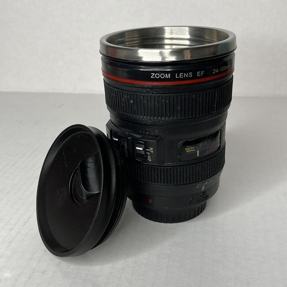 SLR Camera Lens Travel Mug Camera‎ Lens Coffee 12 oz. Mug with Lid - Picture 2 of 6